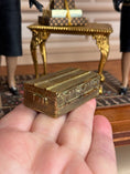 Load image into Gallery viewer, Louis Vuitton Brass Miniature Display Suitcase Trunk 1980s, on hand
