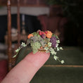 Load image into Gallery viewer, Still Life Miniature Sculpted Fruit in Golden Bowl Floral Arrangement Centerpiece
