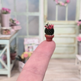 Load image into Gallery viewer, Pink Flowering Mammillaria Cactus Plant in Terracotta Planter with Butterfly Realistic
