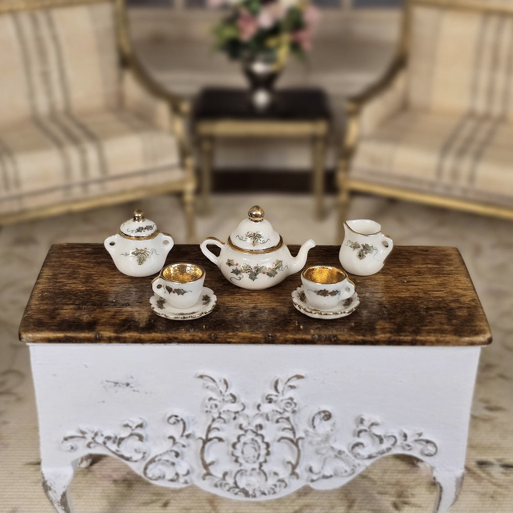 Dollhouse 1:12 Nancy Duden Gilded Garland Tea Set – Magpie Miniatures