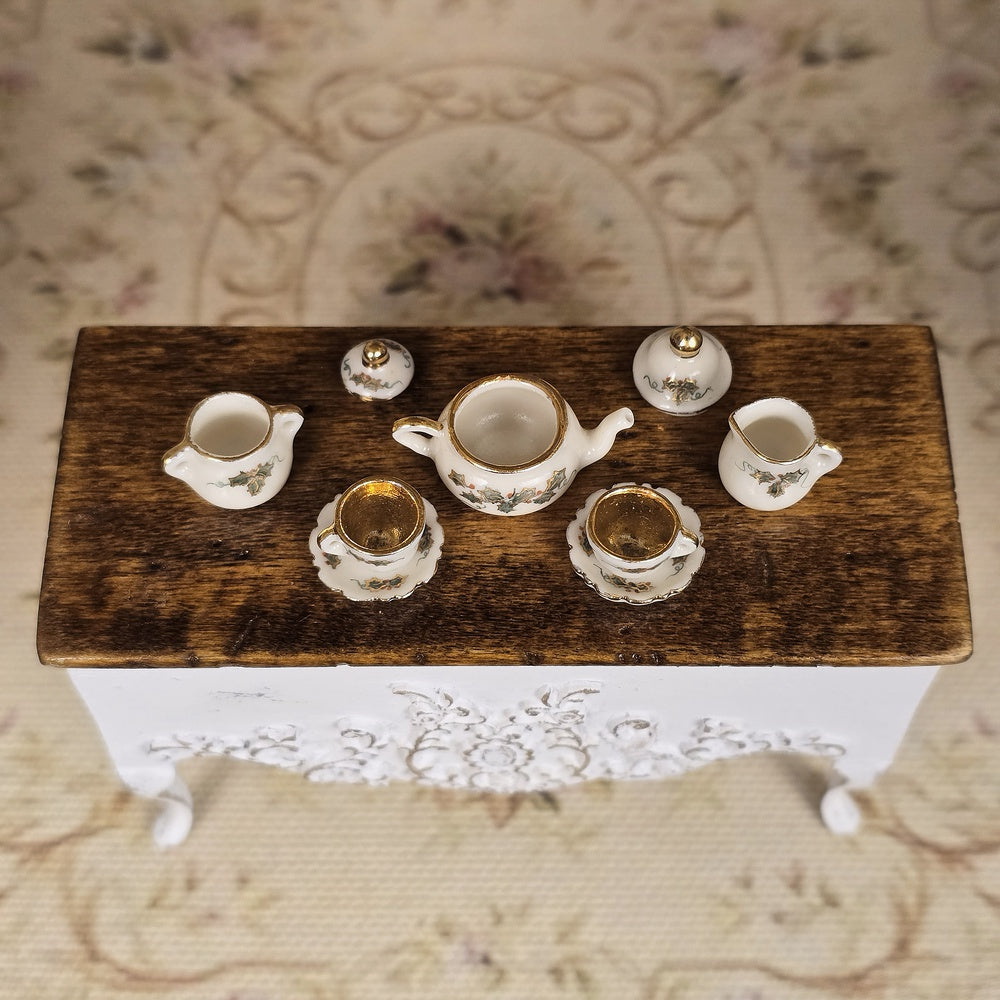Dollhouse 1:12 Nancy Duden Gilded Garland Tea Set – Magpie Miniatures