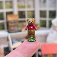 Load image into Gallery viewer, Artisan Hand-Sculpted Storybook Toy Teddy Bear Dollhouse Shelf Sitter
