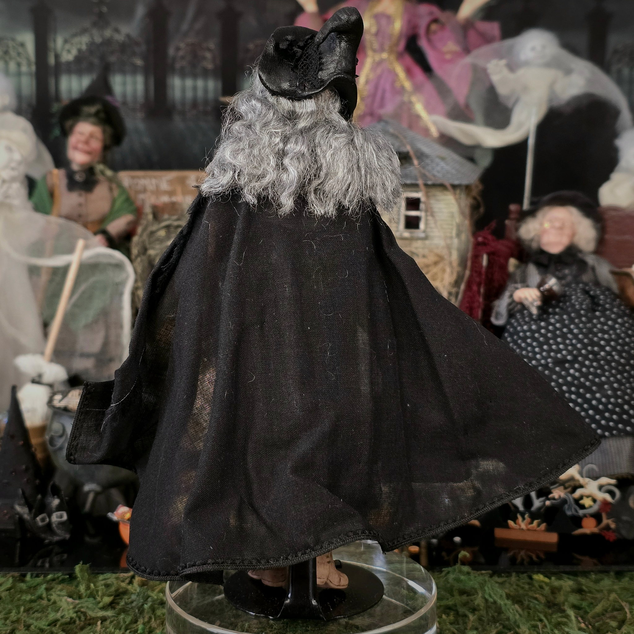 Old Woman Witch by Marcia Backstrom & Falcon Miniatures Resin Halloween Character Lady Doll