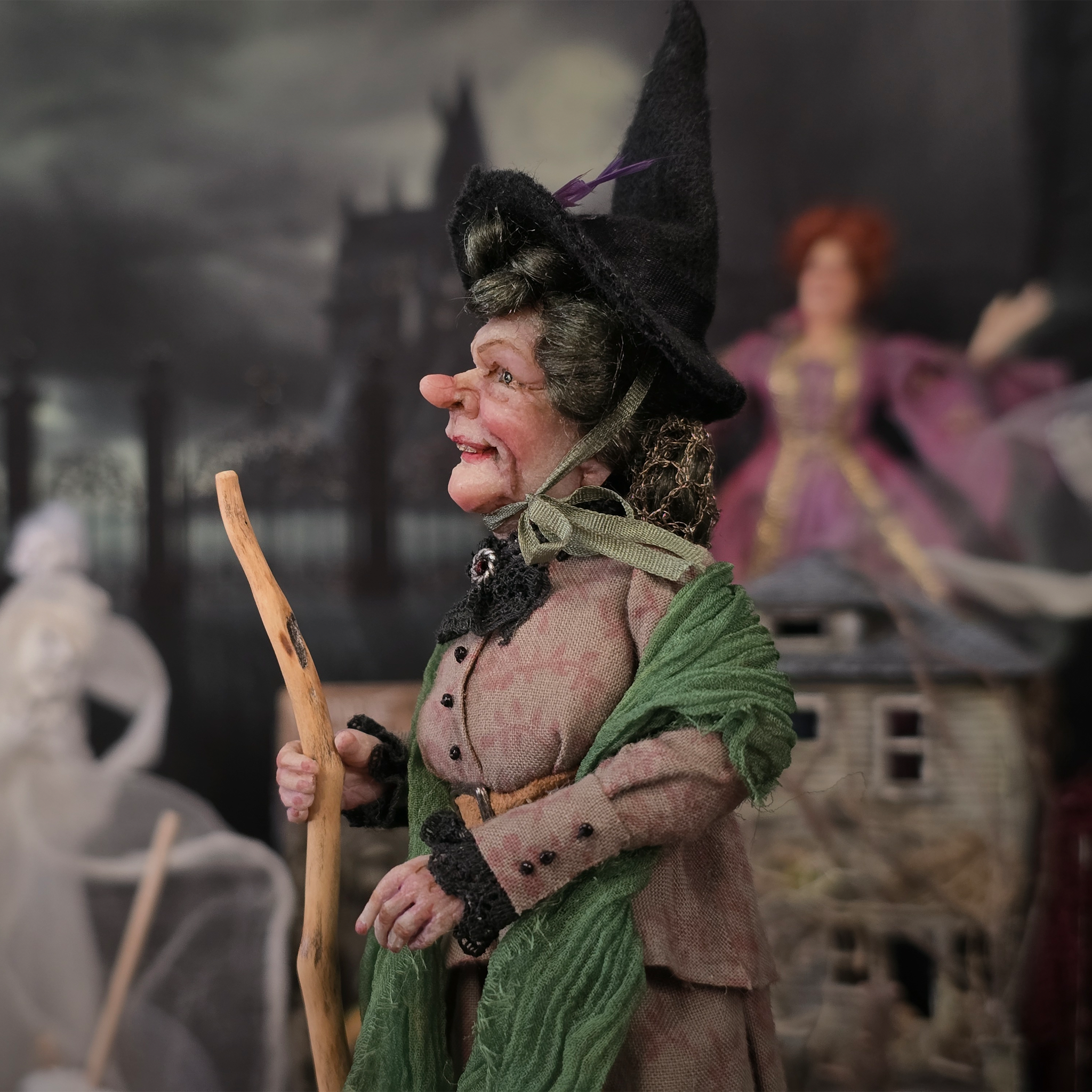 Friendly Witch by Creager Studios OOAK Sculpted Clay Halloween Character Lady Doll