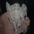 Load image into Gallery viewer, Clay Fantasy Good Fairy Doll Whimsical OOAK Handcrafted Miniature with Translucent Wings
