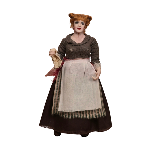 Julie Campbell OOAK Victorian Wash Lady Doll Clay Laundry Woman with Washcloth