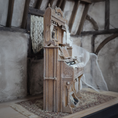 Load image into Gallery viewer, Singing Ghost Woman OOAK Haunted Miniature Lady Doll & Organ Scene by Pat Benedict
