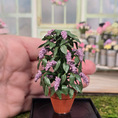 Load image into Gallery viewer, Potted Amethyst Wisteria Plant Silk Flowering Houseplant Vintage Arlene Bellinger
