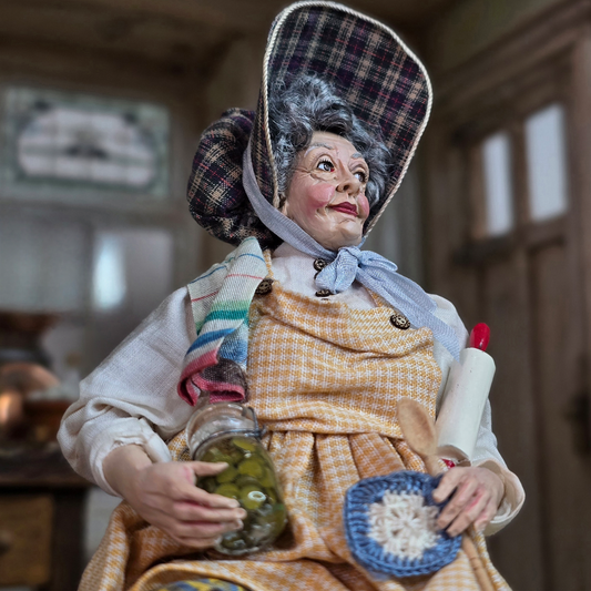 Granny Grit Rustic Country Housewife Original Marcia Backstrom Sculpted Clay Dollhouse Doll