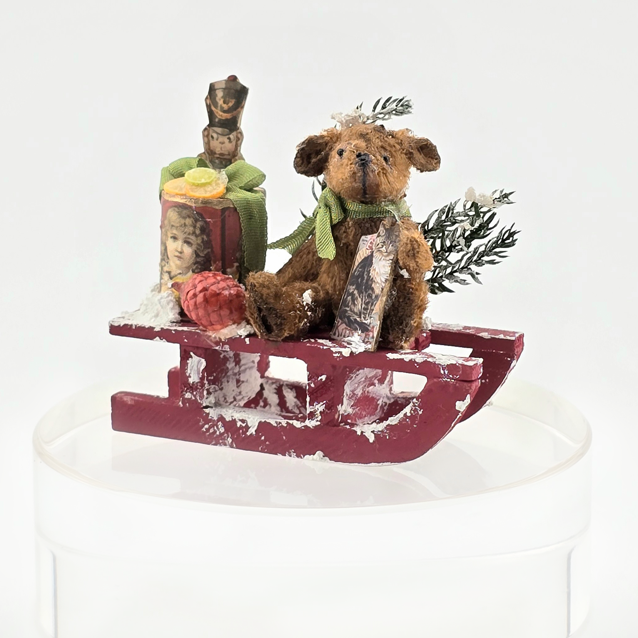 Miniature Snowy Christmas Vignette – Le Coffre D’Emilie on white background