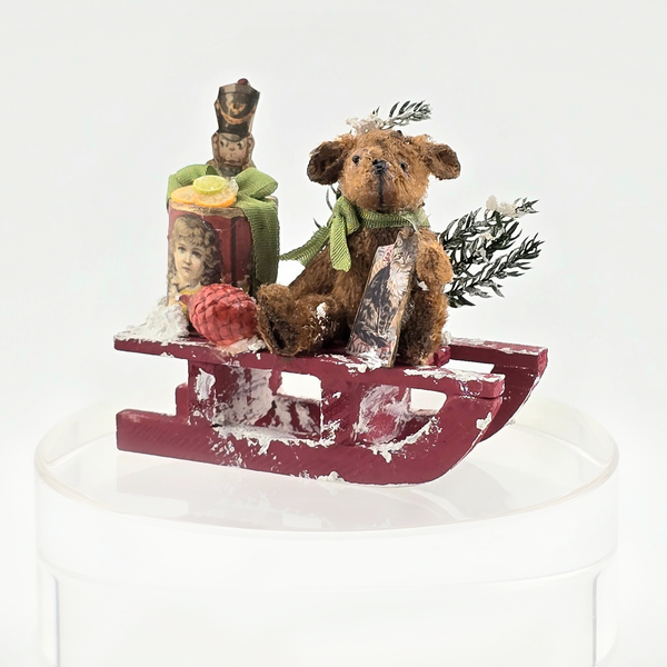 Miniature Snowy Christmas Vignette – Le Coffre D’Emilie on white background