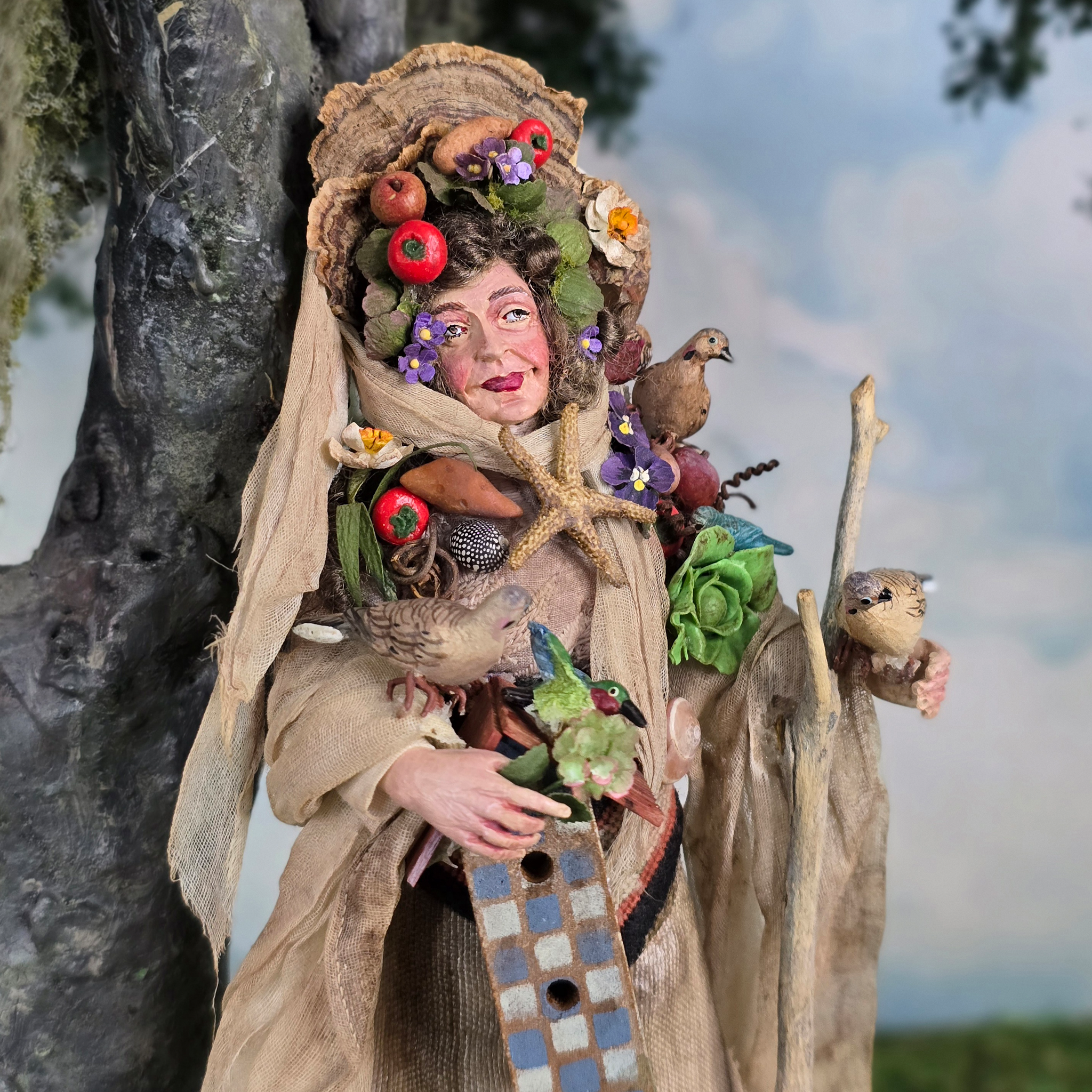 Granny Grove Old Mother Nature Original Marcia Backstrom Sculpted Dollhouse Doll