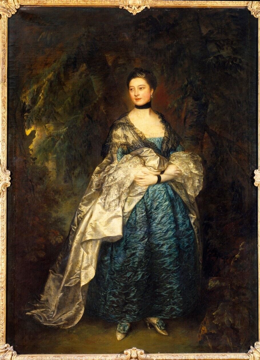 Framed Hand Painted Portrait After Thomas Gainsborough, original inspiration