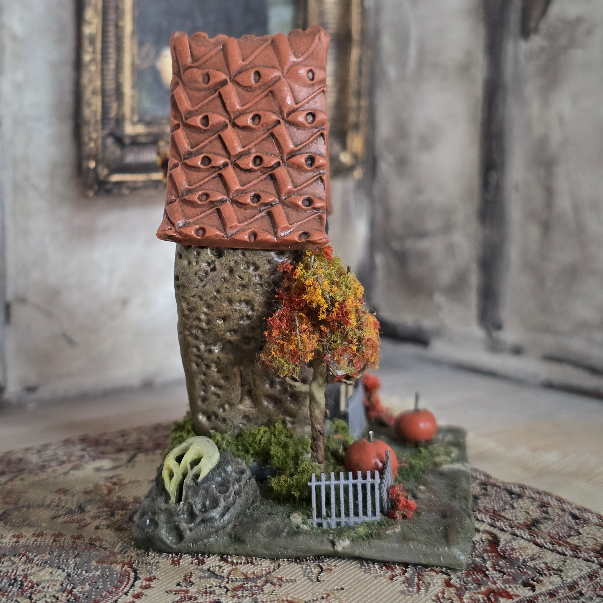 1:12 Halloween Spooky Fall Witch's Haunted House Dollhouse for Miniature Scenes