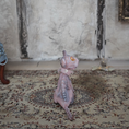Load image into Gallery viewer, Hairless Spotted Sphynx Pink Grey Cat Spooky OOAK Artisan Miniature Dollhouse Pet Figure
