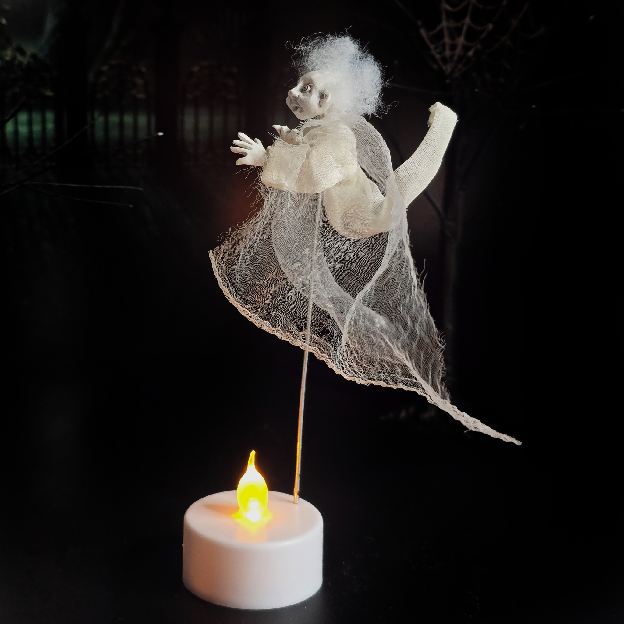 Floating Victorian Ghost Child #2 OOAK Doll Haunted Miniature by Pat Benedict