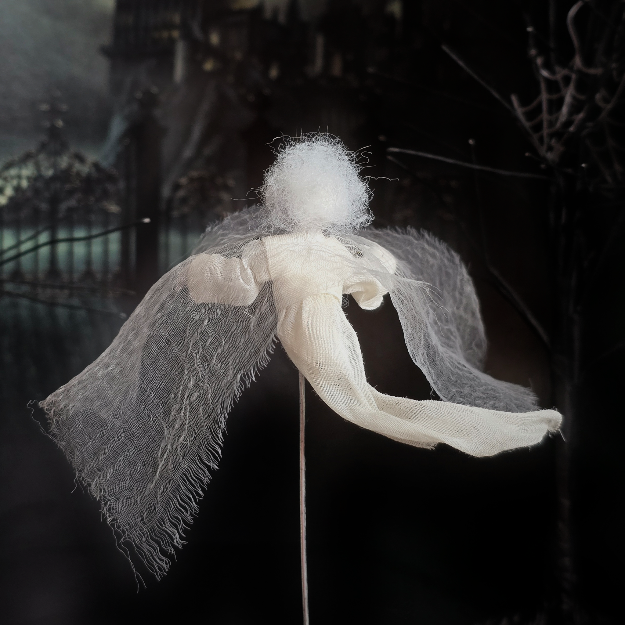 Floating Victorian Ghost Child #3 OOAK Doll Haunted Miniature by Pat Benedict