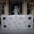 Load image into Gallery viewer, Gothic Spooky Halloween Spiderweb Sofa OOAK Artisan Upholstered Dollhouse Furniture

