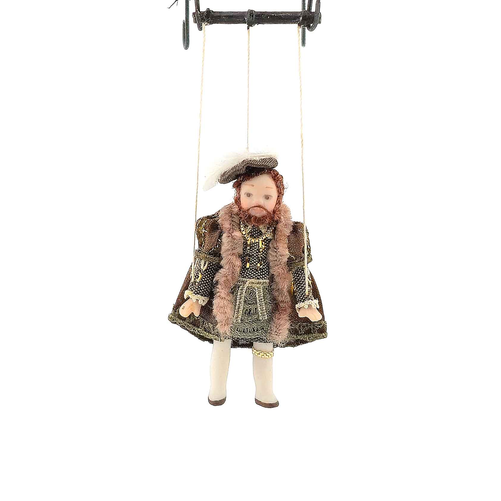 Debbie Dixon-Paver Miniature King Henry VIII Porcelain Marionette Puppet