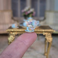 Load image into Gallery viewer, Beate Wickert OOAK Blue Sèvres Style Floral Medallion Tea Service for Two
