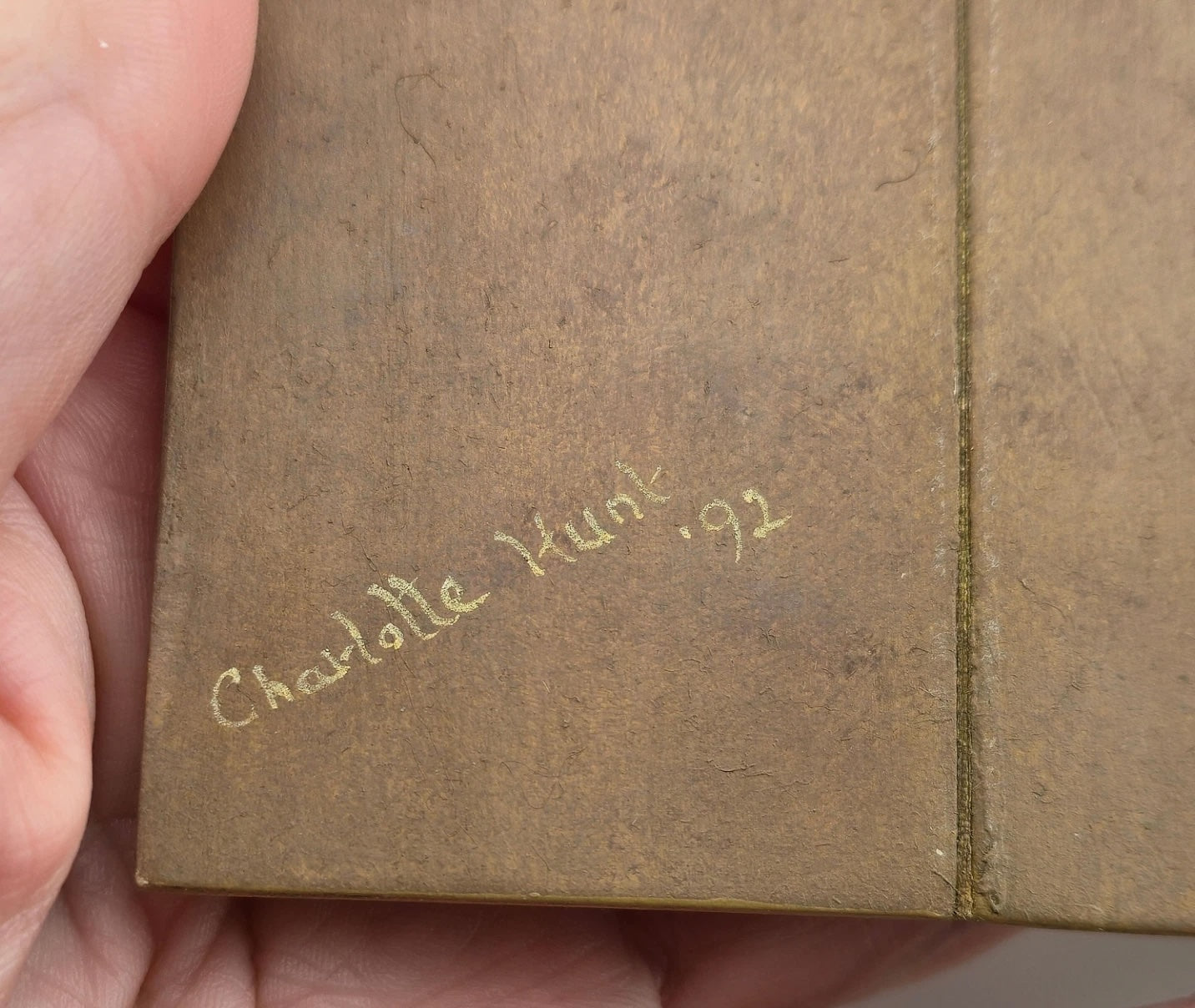 RARE Charlotte Hunt 1992 Hand-Painted Wooden Cathedral Library Screen