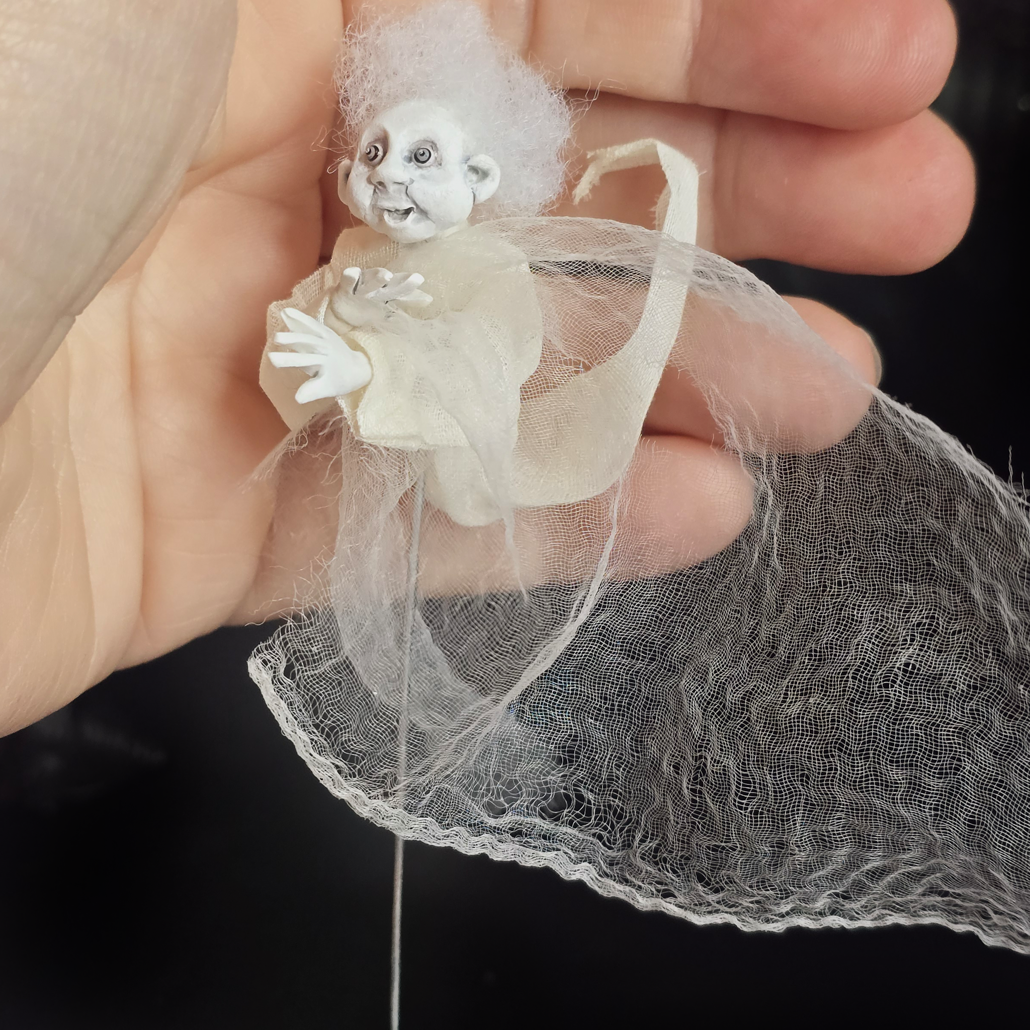 Floating Victorian Ghost Child #2 OOAK Doll Haunted Miniature by Pat Benedict
