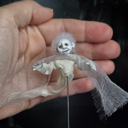 Floating Victorian Ghost Child #3 OOAK Doll Haunted Miniature by Pat Benedict