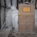 Load image into Gallery viewer, Singing Ghost Woman OOAK Haunted Miniature Lady Doll & Organ Scene by Pat Benedict
