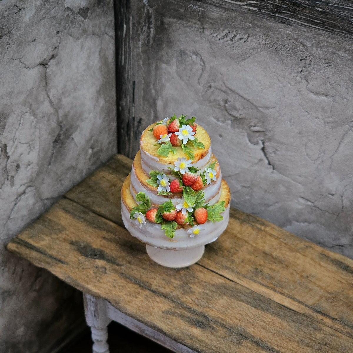 Gosia Suchodolska IGMA Three-Tier Strawberry Rustic Wedding Cake Exclusive