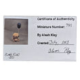Load image into Gallery viewer, Aleah Klay Sad, Pouty Teddy Bear with Blue Balloon OOAK Miniature 2013 Sculpted

