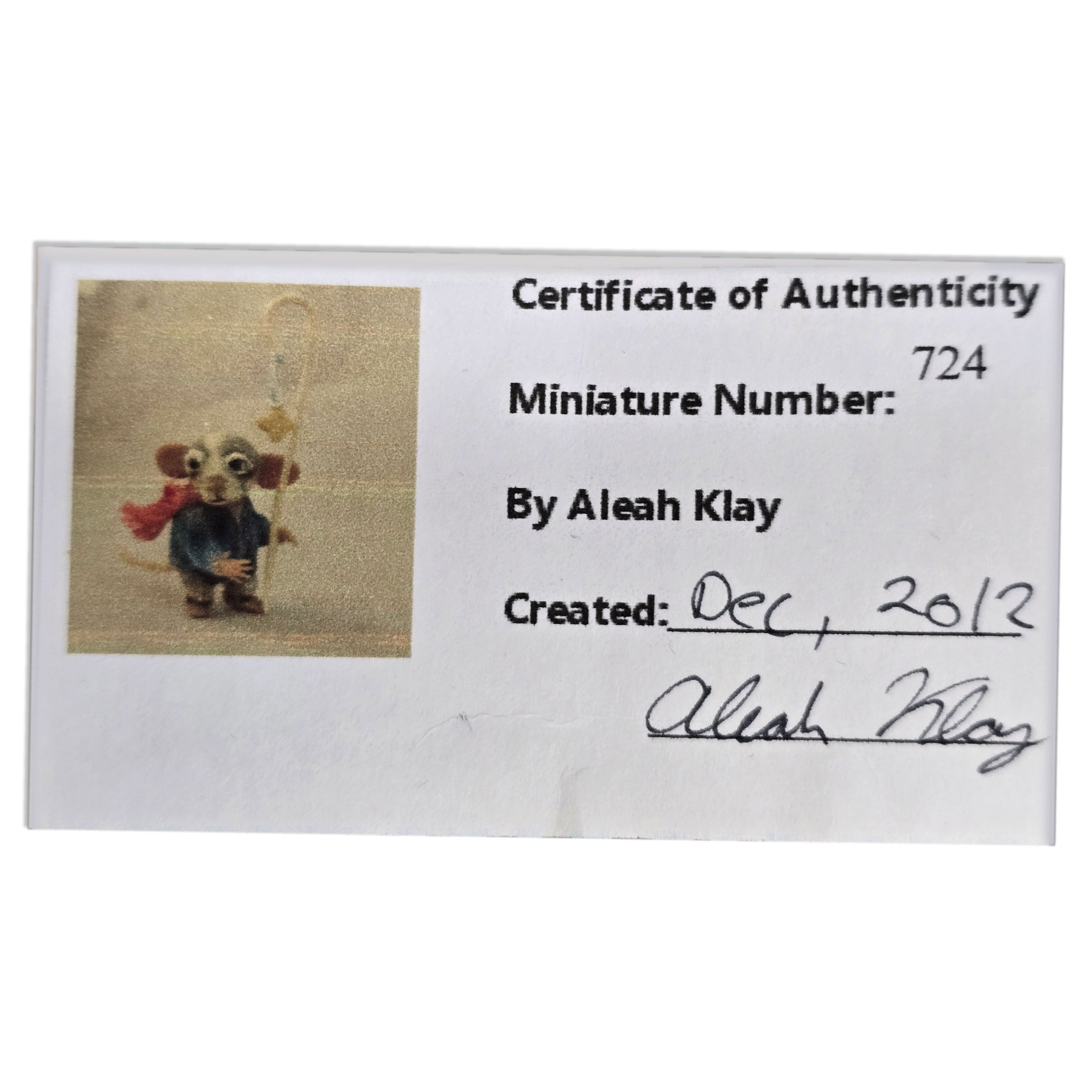 Aleah Klay “Shepherd Mouse with Star Crook” OOAK 2012