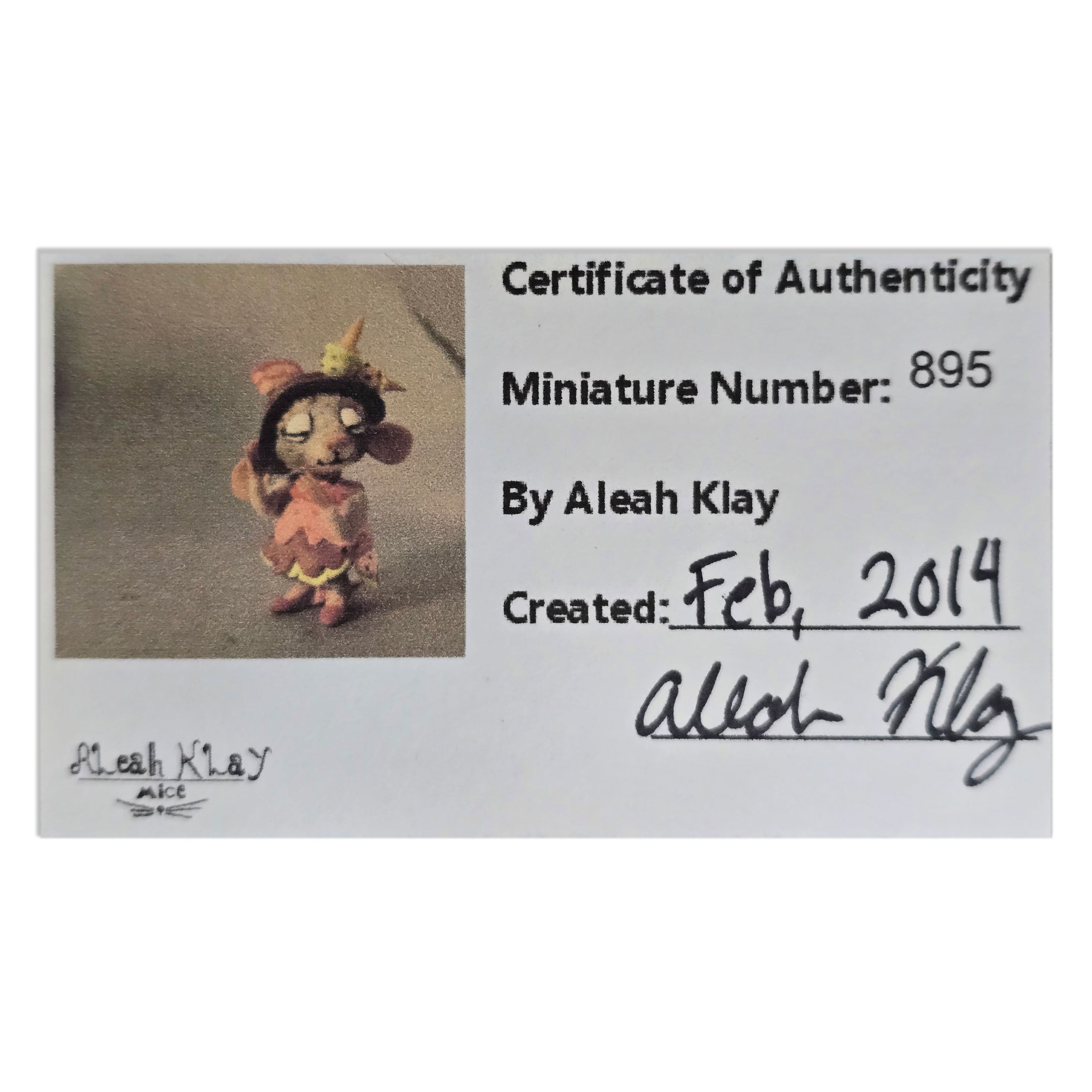 Aleah Klay “Miniature Mouse with Ice Cream & Cake Dress and Hat” OOAK 2014