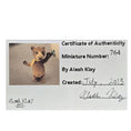 Load image into Gallery viewer, Aleah Klay Brown Bear with Blue Butterfly OOAK Miniature 2013
