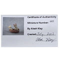 Load image into Gallery viewer, Aleah Klay Mouse in Row Boat with Teddy Bear OOAK Miniature c.2012
