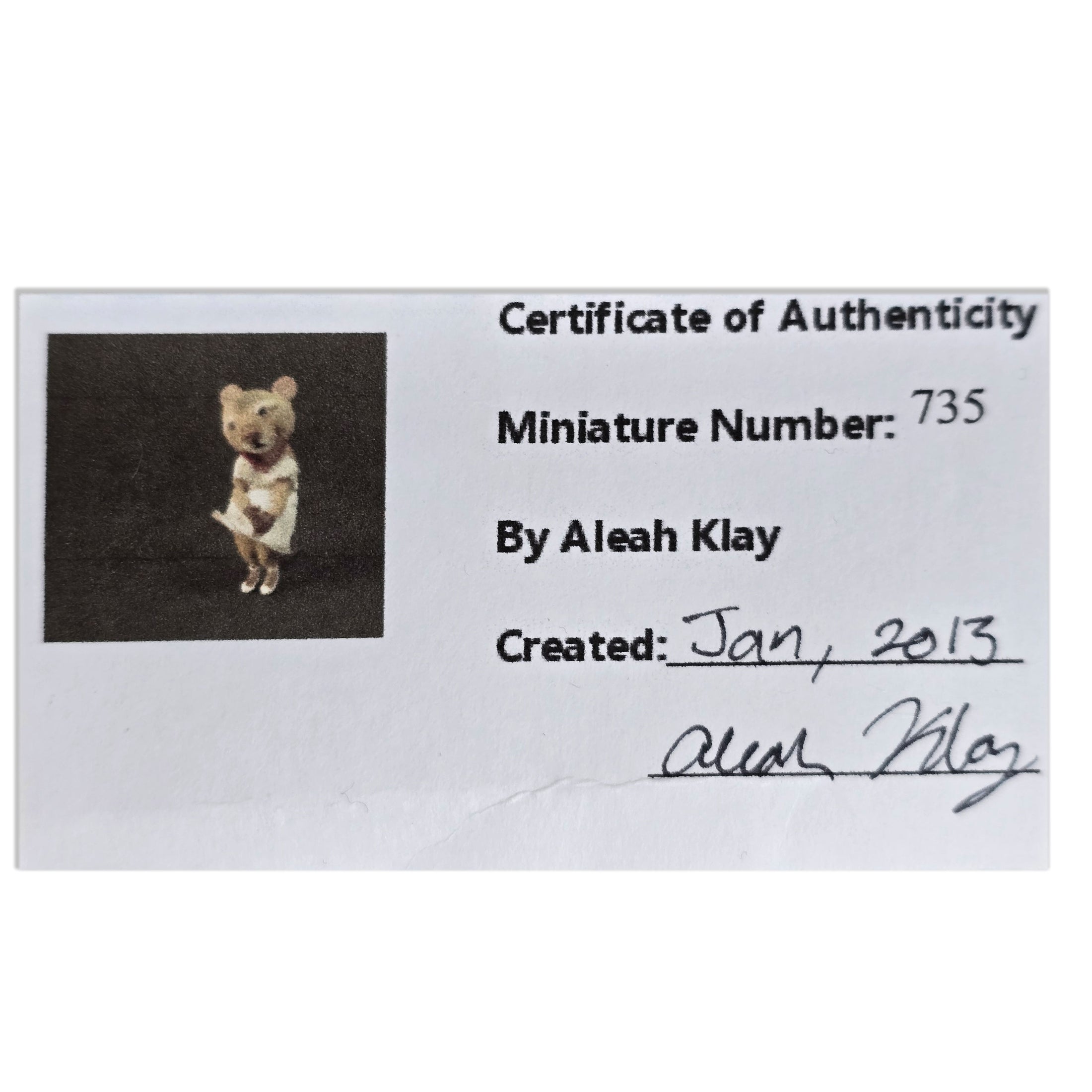 Aleah Klay Marilyn-Inspired Mouse in White Dress OOAK Miniature 2013