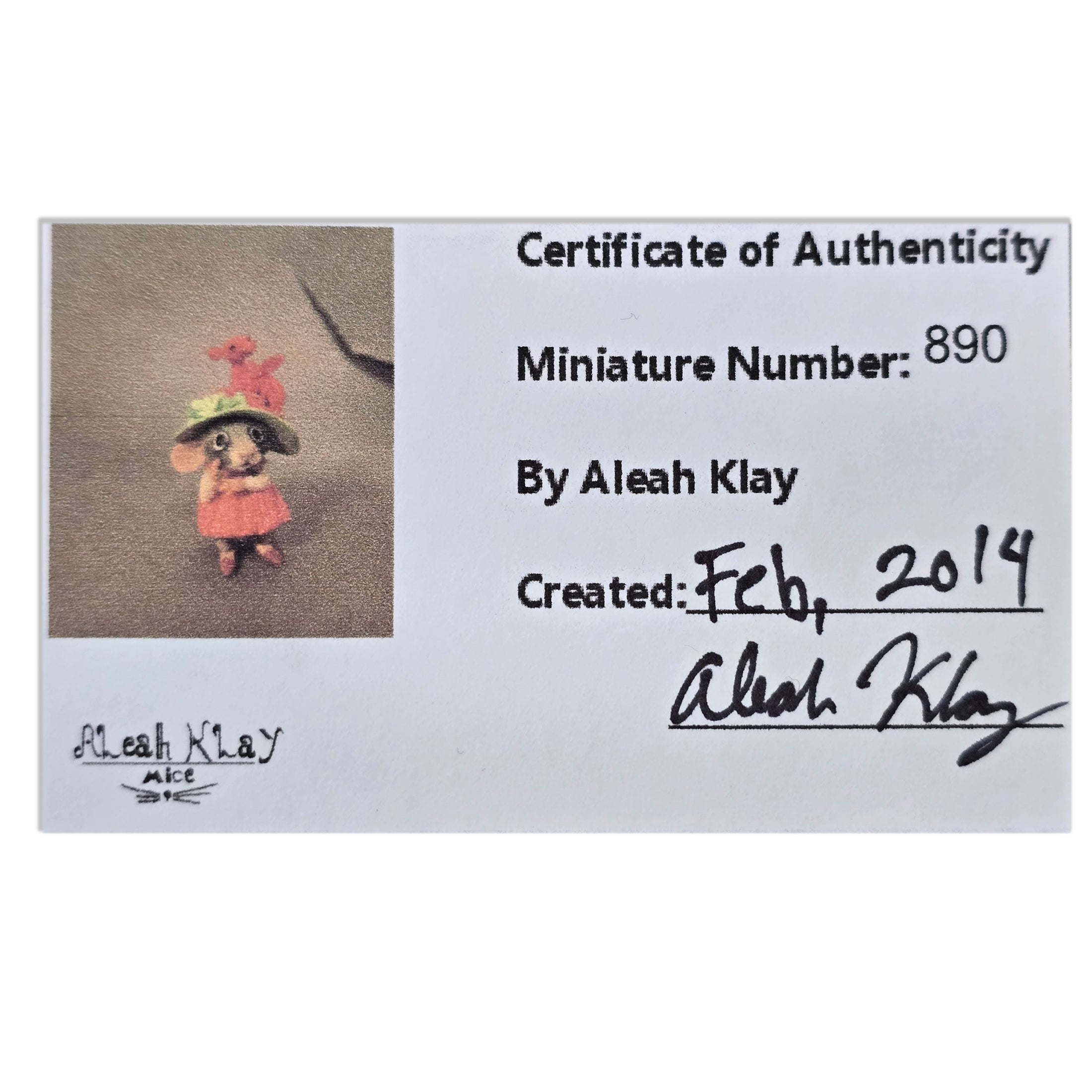Aleah Klay “Miniature Mouse with Pet Dragon Hat” OOAK 2014
