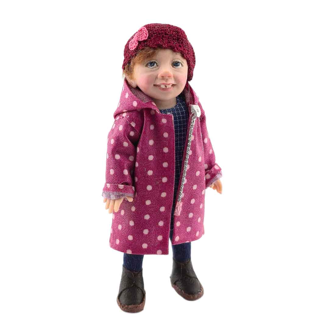 Catherine Muniere French Clay Little Girl with Spring Raincoat OOAK Doll