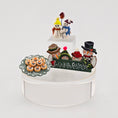 Load image into Gallery viewer, miniature dollhouse snowmen-themed sign, shelf sitter and cookie platter
