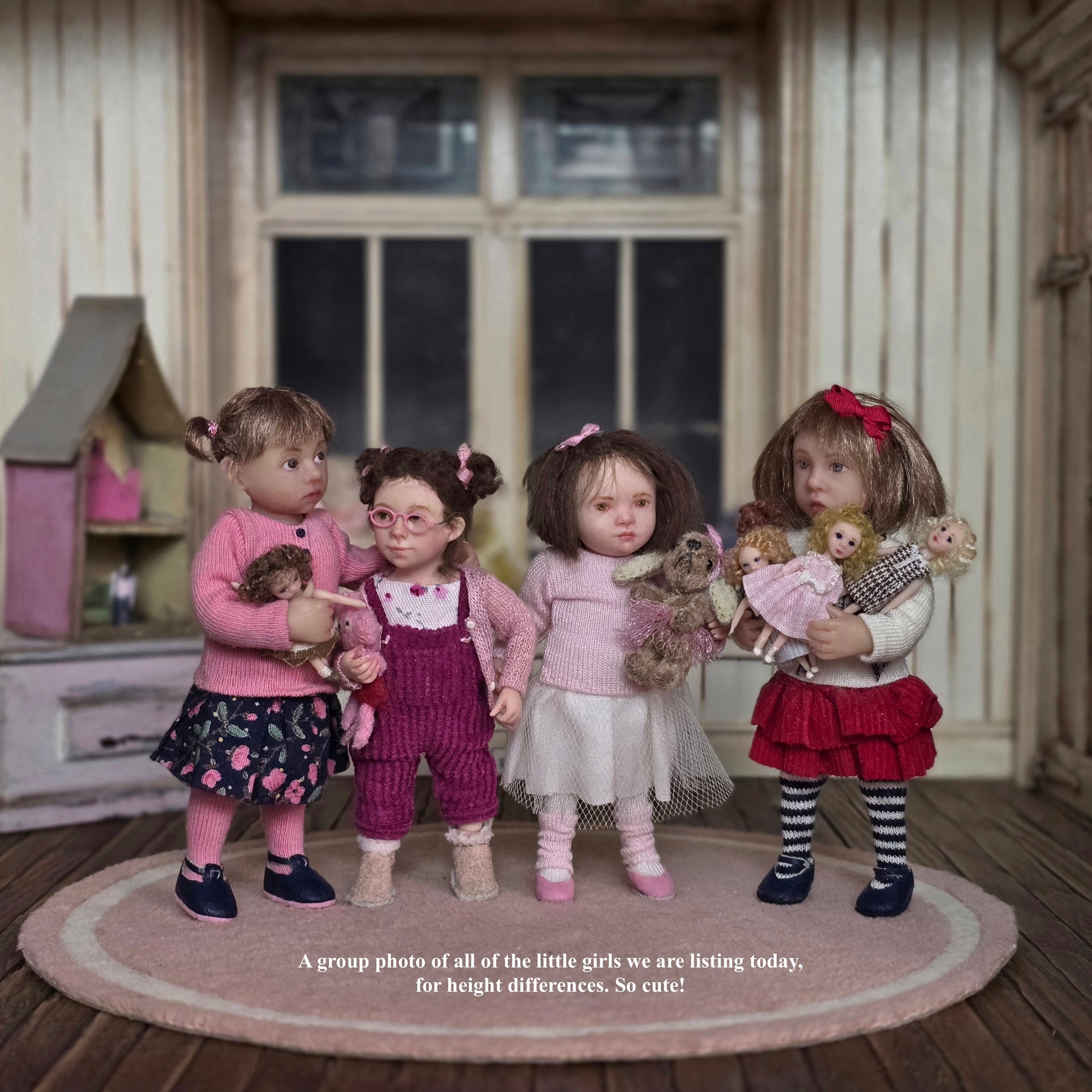 Irina Martin Dollhouse Doll Pouty Little Girl in Tutu with Anna Braun Bunny