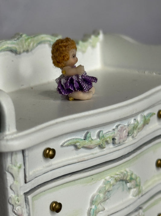 Sculpted Clay Jointed Baby Doll, side view