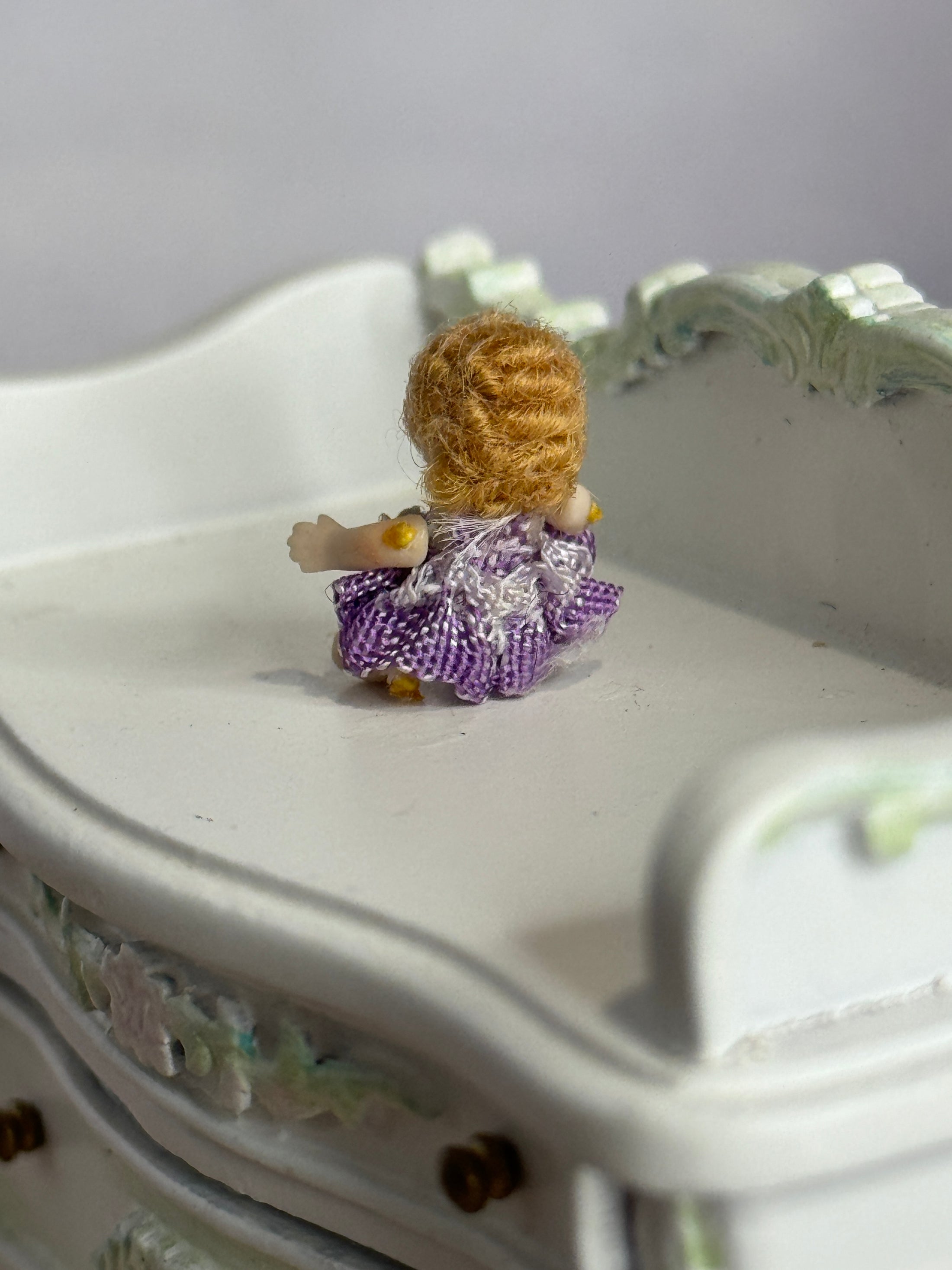 Sculpted Clay Jointed Baby Doll, backside