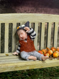 Load image into Gallery viewer, RARE Yawning Sleepy Baby Boy Dollhouse Doll Germany Angelika Mannersdorfer, front view
