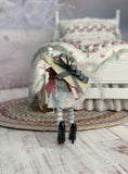 Load image into Gallery viewer, Tiny Clay Little Toy Dolly in Dress Up Clothes & Heels, back view
