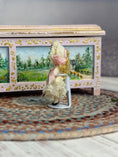 Load image into Gallery viewer, Almudena Gonzalez Spain Victorian Clay Blonde Little Girl Toy Doll Lace Dress, left side view
