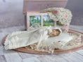 Load image into Gallery viewer, Sleeping Sculpted Clay Baby Infant Doll in Gown with Pillow, right side view
