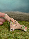 Load image into Gallery viewer, VERY RARE Maree Massey Baby in Tree Dollhouse Doll Porcelain Diorama, with hand supporting
