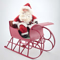 Load image into Gallery viewer, Santa dollhouse doll in his wooden christmas sleigh
