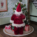 Load image into Gallery viewer, Porcelain Short & Rotund Santa Claus Doll in Silk Velvet Suit Handcrafted 1:12 Scale Miniature
