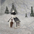 Load image into Gallery viewer, Small model of a church with a snowy background
