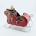 Load image into Gallery viewer, Decorative sleigh with a teddy bear and presents on a white background
